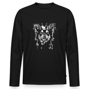 CHIHUAHUA Crown Dog Dogs Wilsigns - Men's Premium Organic Long Sleeve Shirt - black - Front - Nico (187cm)