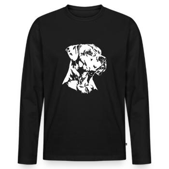 DOGO ARGENTINO Chien Portrait Chien Wilsigns - T-shirt manches longues Premium bio Homme - noir - Devant - Nico (187cm)