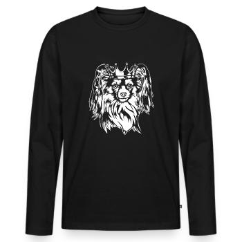 Papillon Crown Dog Chiens Wilsigns - T-shirt manches longues Premium bio Homme - noir - Devant - Nico (187cm)