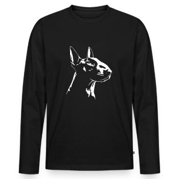 Bull Terrier Silhouette Chien Chien Wilsigns - T-shirt manches longues Premium bio Homme - noir - Devant - Nico (187cm)