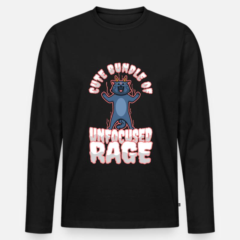 Cute Bundle Of Unfocused Rage - Männer Premium Bio Langarmshirt - Schwarz