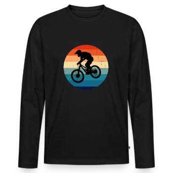 VTT Hommes VTT Cyclistes Cyclisme - T-shirt manches longues Premium bio Homme - noir - Devant - Nico (187cm)
