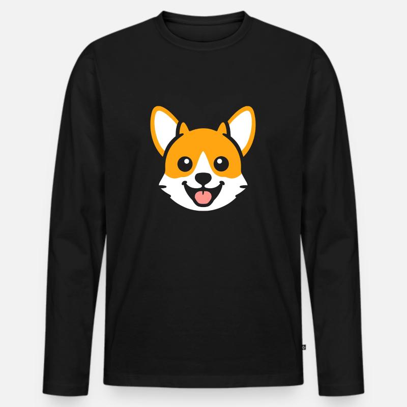 Corgi - Männer Premium Bio Langarmshirt - Schwarz