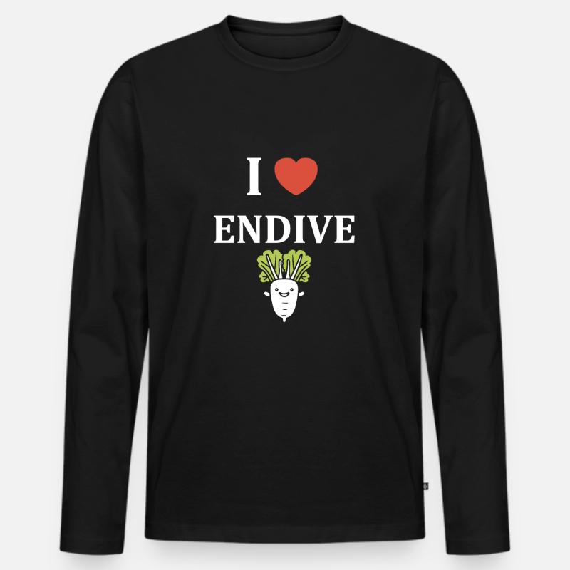 Endive - Männer Premium Bio Langarmshirt - Schwarz