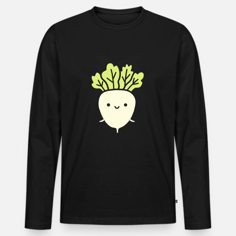 Endive - Männer Premium Bio Langarmshirt - Schwarz
