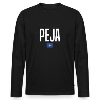 Peja, Kosovo - T-shirt manches longues Premium bio Homme - noir - Devant - Nico (187cm)