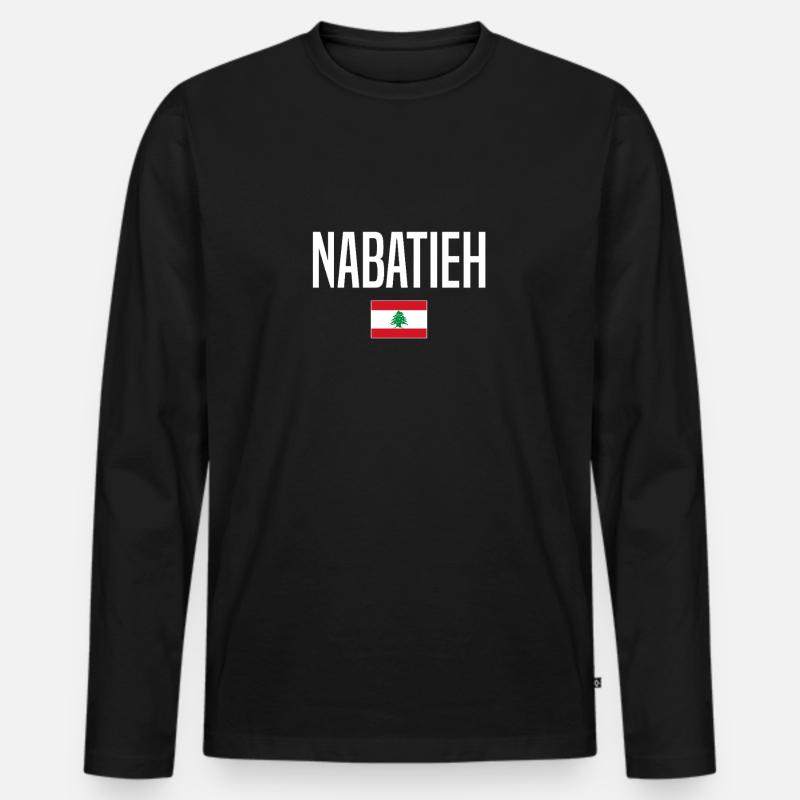 Nabatieh Libanon - Männer Premium Bio Langarmshirt - Schwarz