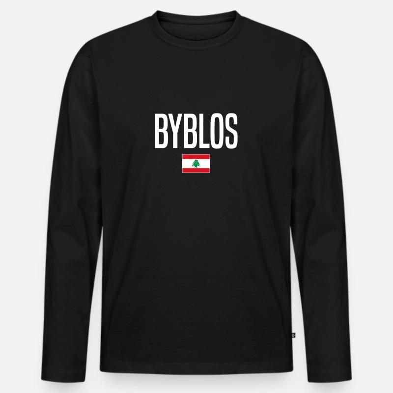 Byblos Libanon - Männer Premium Bio Langarmshirt - Schwarz