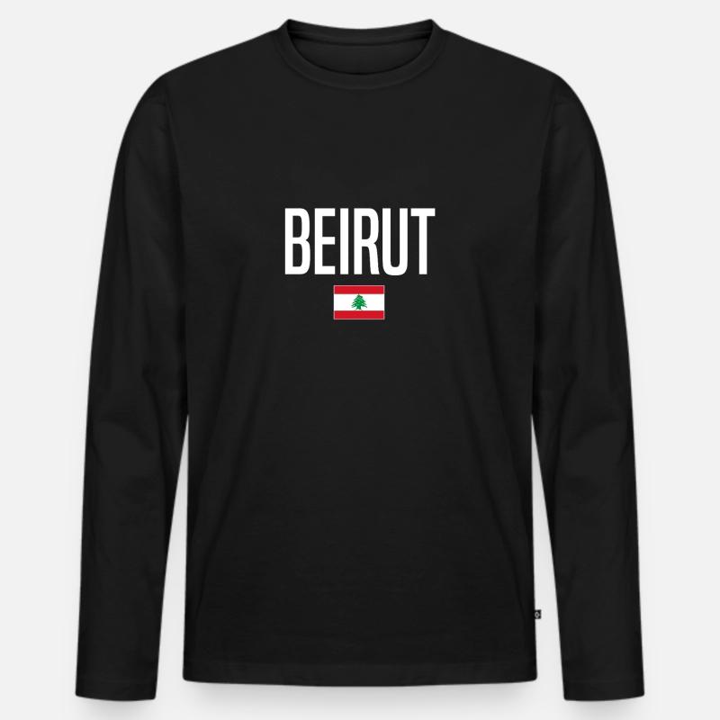 Beirut Libanon - Männer Premium Bio Langarmshirt - Schwarz