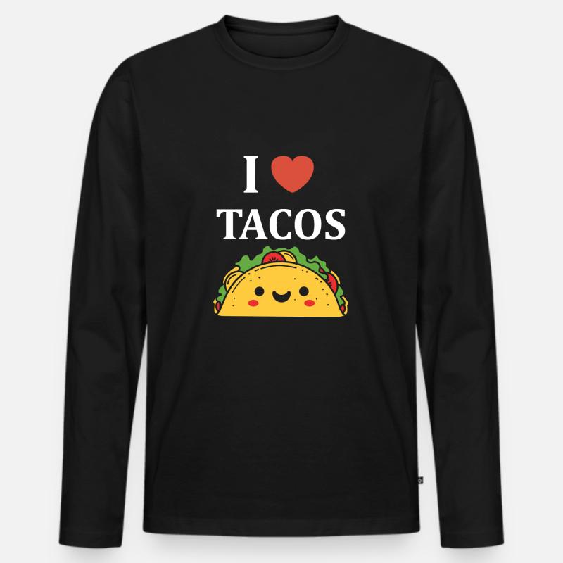 Tacos - Männer Premium Bio Langarmshirt - Schwarz