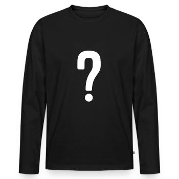 Question Mark Symbol Punctuation - Men's Premium Organic Long Sleeve Shirt - black - Front - Nico (187cm)