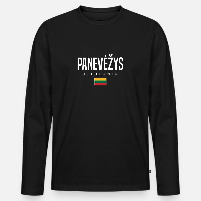 Panevėžys Litauen - Männer Premium Bio Langarmshirt - Schwarz