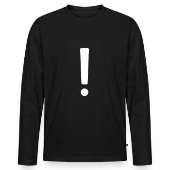 exclamation mark symbol punctuation mark - Men's Premium Organic Long Sleeve Shirt - black - Front - Nico (187cm)