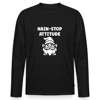 Dwarf - Men's Premium Organic Long Sleeve Shirt - black - Front - Nico (187cm)