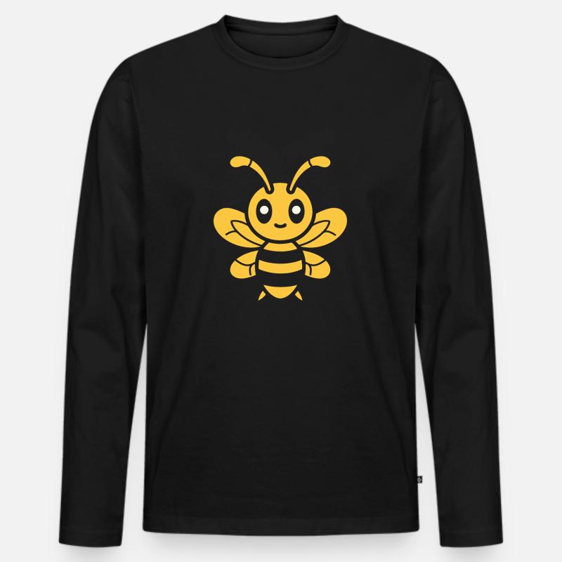 Wespe - Männer Premium Bio Langarmshirt - Schwarz