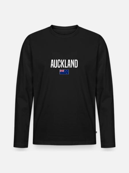 Auckland Neuseeland - Männer Premium Bio Langarmshirt - Schwarz