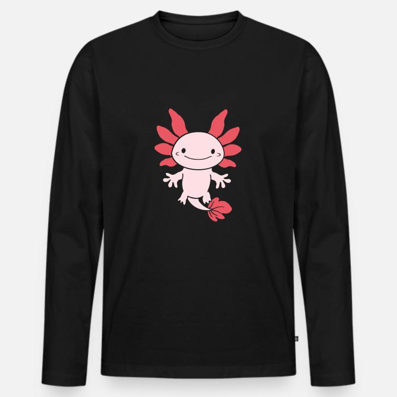 Axolotl - Männer Premium Bio Langarmshirt - Schwarz