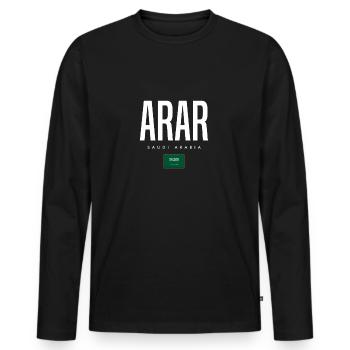 Arar Saudi Arabia - Men's Premium Organic Long Sleeve Shirt - black - Front - Nico (187cm)