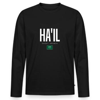 Ha'il Saudi Arabia - Men's Premium Organic Long Sleeve Shirt - black - Front - Nico (187cm)