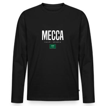 La Mecque, Arabie Saoudite - T-shirt manches longues Premium bio Homme - noir - Devant - Nico (187cm)