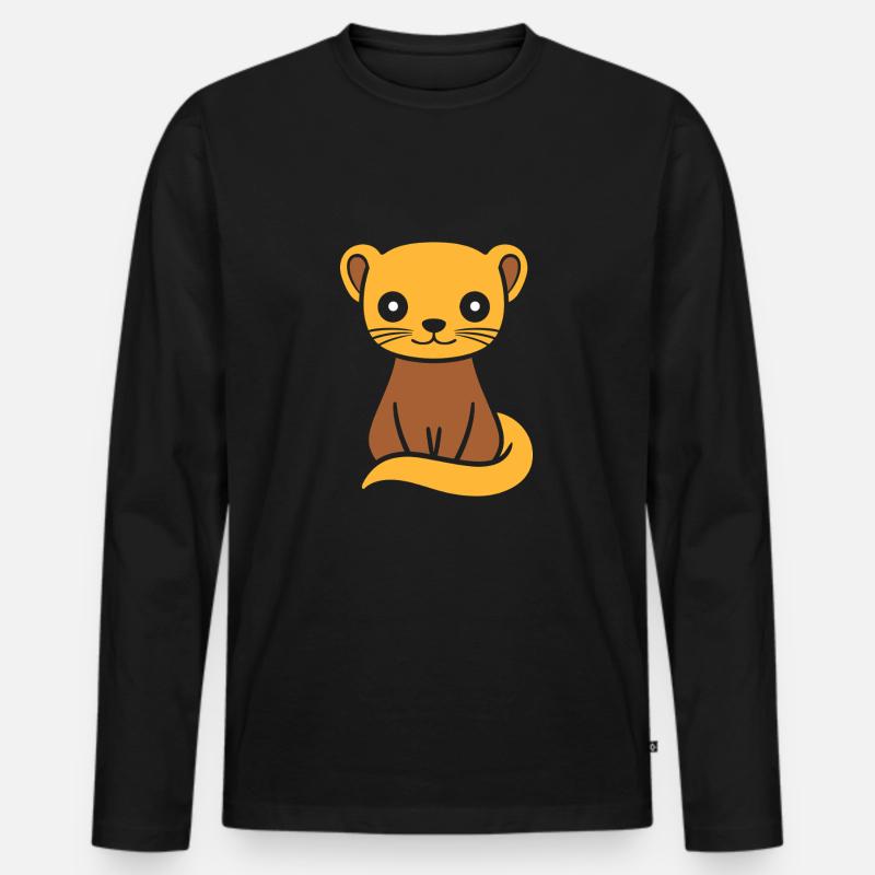 Wiesel - Männer Premium Bio Langarmshirt - Schwarz