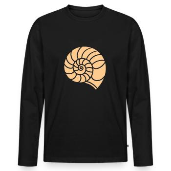 shell - Men's Premium Organic Long Sleeve Shirt - black - Front - Nico (187cm)