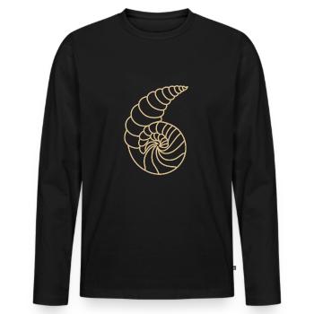 shell - Men's Premium Organic Long Sleeve Shirt - black - Front - Nico (187cm)
