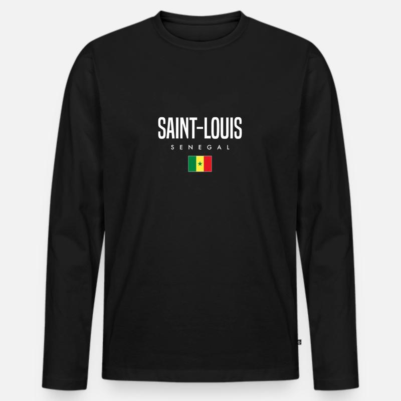 Saint-Louis Senegal - Männer Premium Bio Langarmshirt - Schwarz