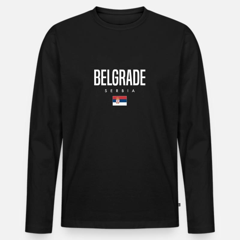Belgrad Serbien - Männer Premium Bio Langarmshirt - Schwarz