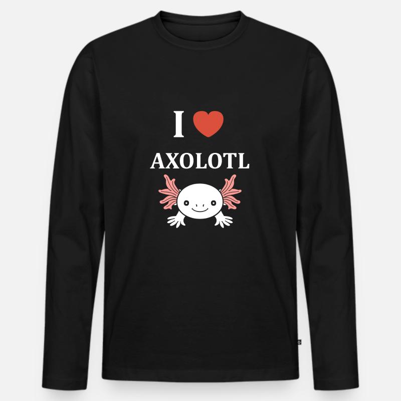 Axolotl - Männer Premium Bio Langarmshirt - Schwarz