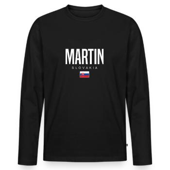Martin Slovakia - Men's Premium Organic Long Sleeve Shirt - black - Front - Nico (187cm)