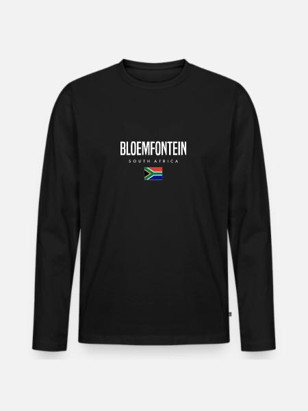 Bloemfontein, Afrique du Sud - T-shirt manches longues Premium bio Homme - noir