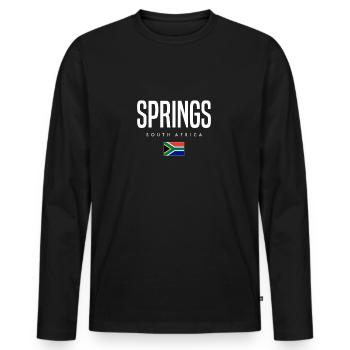 Springs Südafrika - Männer Premium Bio Langarmshirt - Schwarz - Vorne - Nico (187cm)