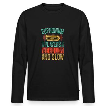 Euphonium We Go Low & Slow Baritone Marching Band - Men's Premium Organic Long Sleeve Shirt - black - Front - Nico (187cm)