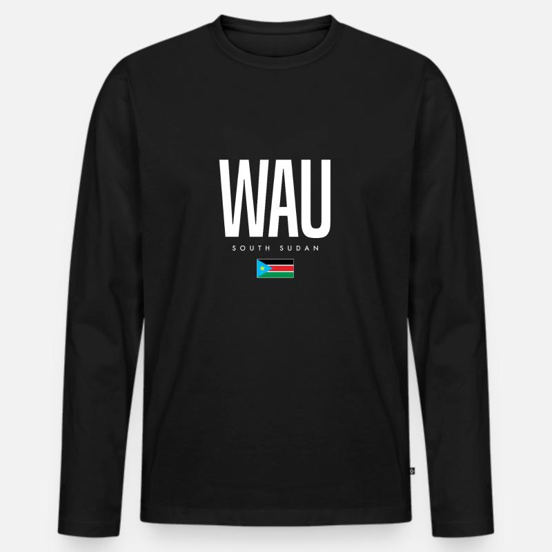 Wau Südsudan - Männer Premium Bio Langarmshirt - Schwarz
