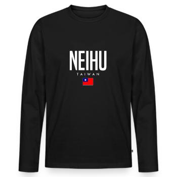 Neihu, Taiwan - Men's Premium Organic Long Sleeve Shirt - black - Front - Nico (187cm)