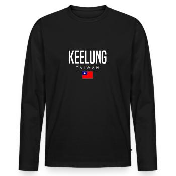 Keelung Taiwan - Men's Premium Organic Long Sleeve Shirt - black - Front - Nico (187cm)
