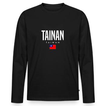 Tainan, Taiwan - Men's Premium Organic Long Sleeve Shirt - black - Front - Nico (187cm)