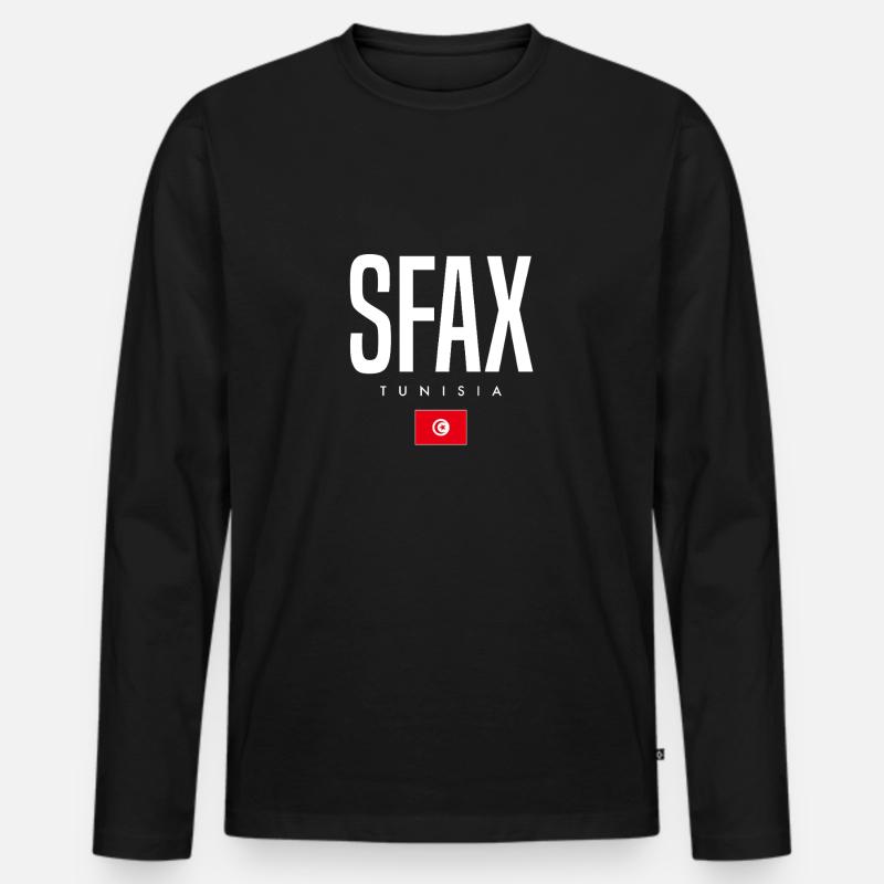 Sfax Tunesien - Männer Premium Bio Langarmshirt - Schwarz