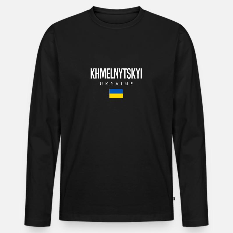 Khmelnytskyi Ukraine - Männer Premium Bio Langarmshirt - Schwarz
