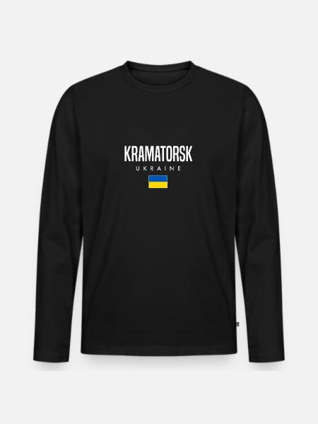 Kramatorsk Ukraine - Men's Premium Organic Long Sleeve Shirt - black