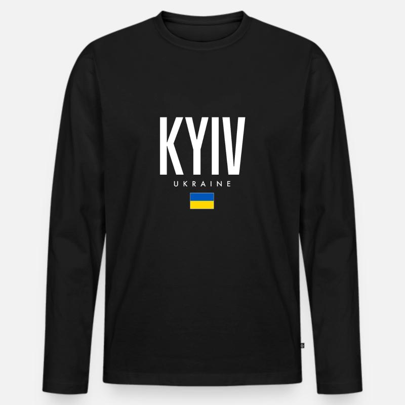 Kiew Ukraine - Männer Premium Bio Langarmshirt - Schwarz