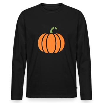 pumpkin - Men's Premium Organic Long Sleeve Shirt - black - Front - Nico (187cm)