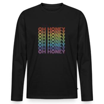Regenbogen LGBTQ Pride Liebe CSD Love Parade - Männer Premium Bio Langarmshirt - Schwarz - Vorne - Nico (187cm)
