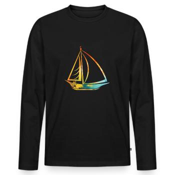 Segelschiff - Männer Premium Bio Langarmshirt - Schwarz - Vorne - Nico (187cm)