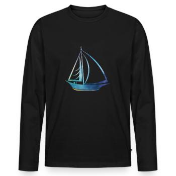 Segelschiff - Männer Premium Bio Langarmshirt - Schwarz - Vorne - Nico (187cm)