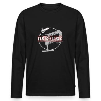 Fliesenleger 2024 - Männer Premium Bio Langarmshirt - Schwarz - Vorne - Nico (187cm)