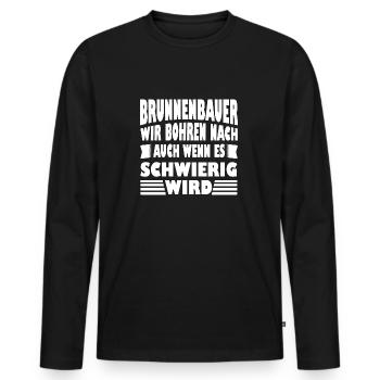 Construction de puits constructeur de puits que nous forons pour cadeau - T-shirt manches longues Premium bio Homme - noir - Devant - Nico (187cm)