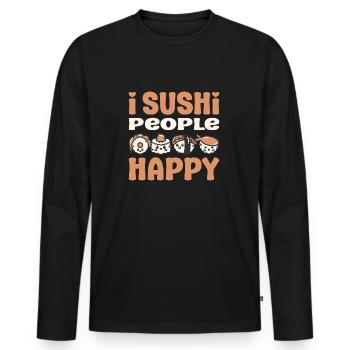 Sushi Lover I Sushi People Happy - Men's Premium Organic Long Sleeve Shirt - black - Front - Nico (187cm)