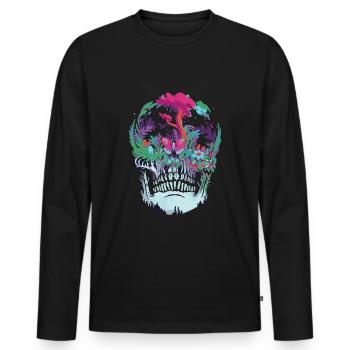 Skull nature - T-shirt manches longues Premium bio Homme - noir - Devant - Nico (187cm)